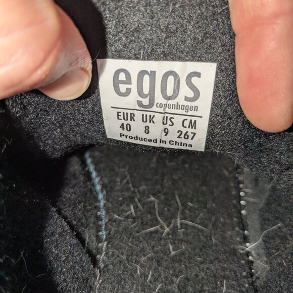 Egos Copenhagen Merino Wool Sneaker Shoes Unisex Black White EU 40 / US 9 wmns - Picture 10 of 11